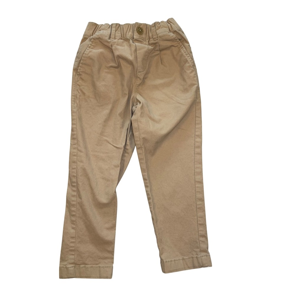 Hanna Andersson Boys Khaki Chino Pants Stretch‎ Cotton Tan Trousers Size 5 110cm